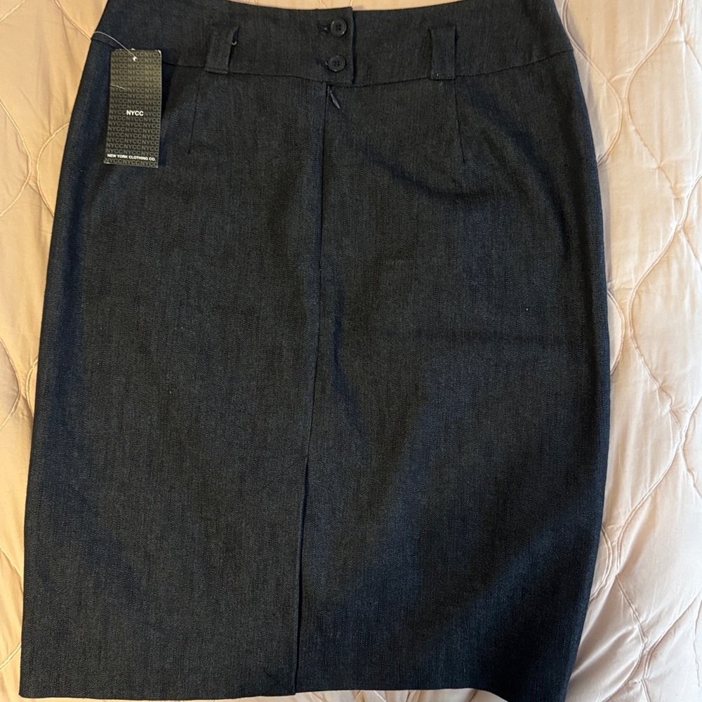 Classic Black Denim Skirt